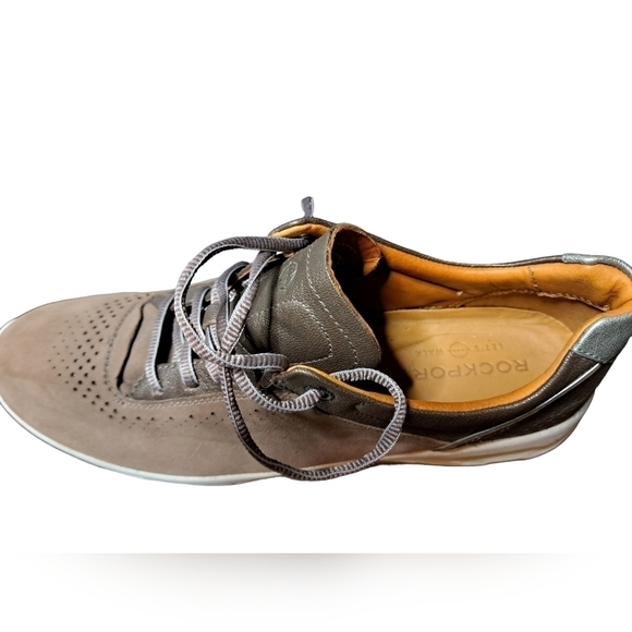 Rockport Comfort Sneakers Light Brown Suede Perforated Breathable Size 11 - Picture 8 of 12